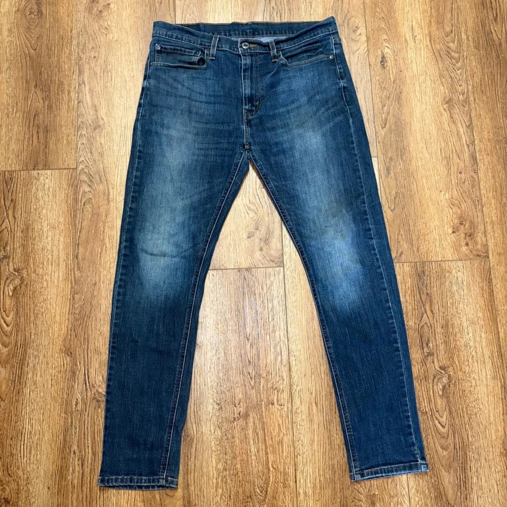 Levi's 512 Slim Taper Jeans Mens 36x31 Blue Faded Denim Stretch Pants Dark wash